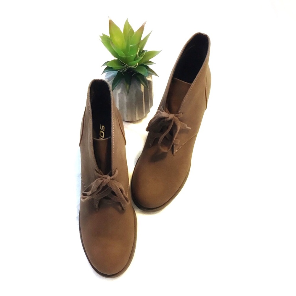 Soda lace up booties, NWOT